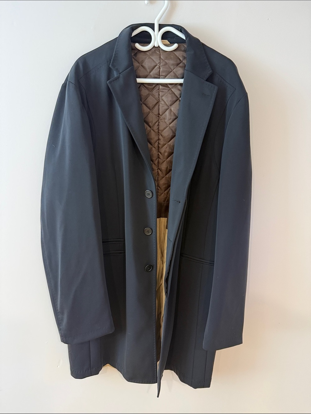 Dolce & Gabbana Black Trench Coat with Quilted Brown Lining